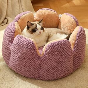 OYhmc Cat Bed Dog Bed Washable Calming Pet Bed, Cactus Petal Shape Cat Beds Sofa, Cute Plush Pet Nest for Small Dog and Cat