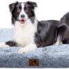 PAWPLACE Orthopaedic Dog Bed and Dog Sofa for Large, Medium & Small Dogs, Grey, Fluffy Dog Basket with Memory Foam, Washable, Premium Quality, XL (120 x 80 cm)