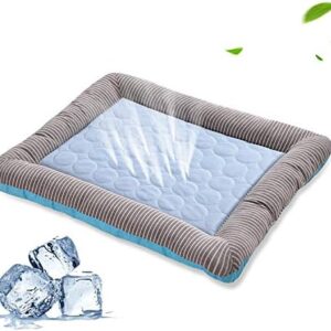 PETCUTE Cooling Pad Bed for Dogs Cats Puppy Kitten Cooling Mat Pet Cooling Mat Pad Cool Blanket Dog Bed Ice Silk Material Soft for Summer Sleeping Dog Bed Blue Large