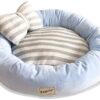 PETCUTE Dog Bed Cat Bed Washable Dog Sofa Round Cushion Bed Faux Suede Pet Bed for Large Medium Small Dogs Cats (S-45 x 14 cm, Blue)