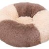PETCUTE Dog Bed Round Cat Bed, Dog Cushion, Fluffy Cat Cushion, Soft Cat Basket, Washable Plush Dog Bed for Small and Medium Dogs Cats, Non-Slip Base, Pet Bed