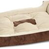 PETCUTE Dog Bed with Faux Sheepskin Lining Pet beds Fully Washable Cat Bed Pet Beds Brown