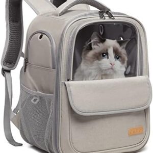 PETCUTE Pet Cat Carrier Backpack, Breathable Dog Backpack, Pet Backpack for Dogs, Cats, Puppies with Internal Safety Belt, Removable Mat, Airline Approved Backpack for Cats
