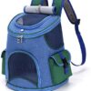 PETCUTE Pet Dog Carrier Backpack, Breathable Dog Backpack, Cat Backpack with Removable Mat, Foldable Pet Backpack with Safety Lead for Travel/Hiking/Camping, up to 6 kg