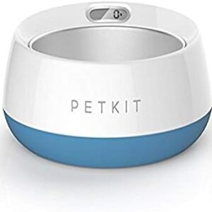 PETKIT 'Fresh Metal' Large Anti-Bacterial Machine Washable Smart Food Weight Calculating Digital Scale Pet Cat Dog Bowl Feeder w/Inlcuded Batteries and Ejectable Stainless Bowl, One Size, Blue