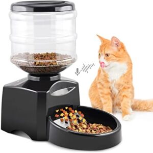 Pawmate 5.5L Automatic Cat Feeder, Automatic Animal Food Dispenser with Programmable Portion Control 1-3 Meals Per Day , Cat Food Timer Feeder,10s Voice Recorder for Small/Medium Pets
