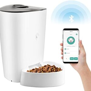 Pawmate Automatic Cat and Dog Feeder, 4L WiFi Automatic Feeder Cat App, Programmable Timer 1-8 Meals Per Day, Bluetooth Cat Food, Automatic Feeder, Automatic Feeder