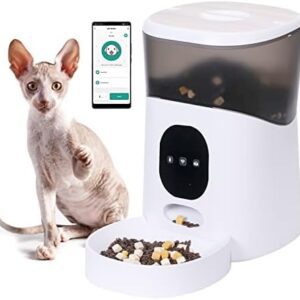 Pawmate Pet Feeders for Cats Automatic,5L Cat Food Timer Dispenser with Bluetooth App Remote Control,Cat Feeders Automatic Support Alexa,Automatic Feeders for Dogs with Programmable Portion Control