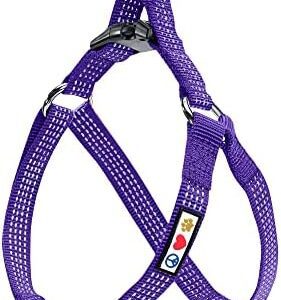 Pawtitas Reflective Step in Dog Harness Or Reflective Vest Harness, Comfort Control, Training Walking of Your Puppy/Dog Harness Extra Small XS Purple