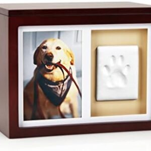 Pearhead Dog Or Cat Paw Prints Pet Memory Box with Clay Imprint Kit, Perfect Pet Memorial Espresso