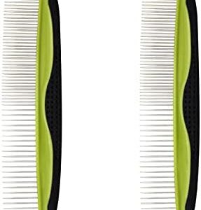 Pet Grooming Comb, Stainless Steel Rounded Teeth Dog Comb for Dogs and Cats, 2 Pieces