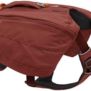 RUFFWEAR Dog Backpack, Comfortable Saddle Bag for Day hikes and Longer Carrying, for Small Dog Breeds, Front Range Day Pack, Colour red Clay, Size S
