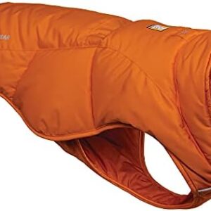 RUFFWEAR Quinzee Packable Insulated Winter Coat for Dogs, XX-Small, Campfire Orange