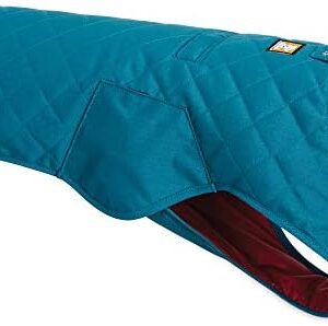 RUFFWEAR Stumptown Jacket, Quilted Insulated Dog Coat – Metolius Blue, Small