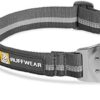 RUFFWEAR Top Rope Dog Collar, Reflective Collar with Metal Buckle for Daily Use, Granite Grey, 51-66 cm
