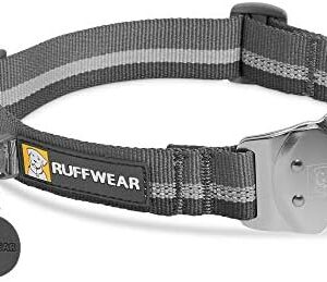 RUFFWEAR Top Rope Dog Collar, Reflective Collar with Metal Buckle for Daily Use, Granite Grey, 51-66 cm