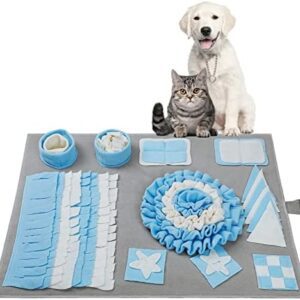 Sniffing Rug Dog Sniffing Blanket Intelligence Sniffing Mat Feeding Mat Training Mat for Dogs Cats 9 Training Elements Mente Interactive Washable Non-Slip Foldable
