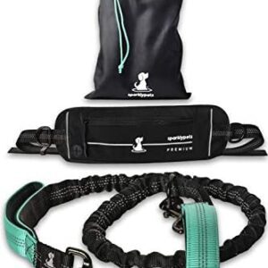 SparklyPets Hands-Free Dog Leash for Medium and Large Dogs - Professional Harness with Reflective Stitches for Training, Walking, Jogging and Running Your Pet127942;Special Edition Premium Teal