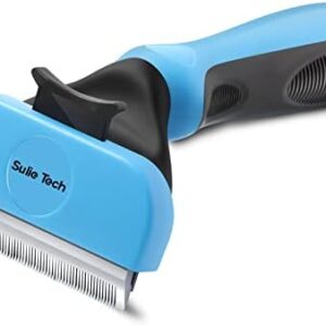 Sulie Tech Self-Cleaning Detangling Brush for Dogs and Cats Gently Removes Loose Undercoat, Effectively Reduces Tangling by up to 95%