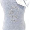 Sunny, dog's jumper with Swarovski decoration and brooch, light blue, S