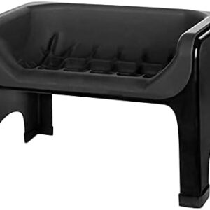 The Fluff Trough Elevated Slow Feeder Dog Bowl - Prevents Fast Eaters from Binging & Choking on Food, Minimizes Neck Strain, Suitable for Flat-Faced Pets, Vet Recommended, Dishwasher Safe, Black