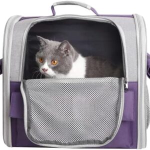 Transport Bag for Pets Cats Dogs 10 kg, Portable Backpack Large Spacious 4 Entry Top Opening 3 Pockets Pet Bag Breathable Foldable for Travel Airline Approved