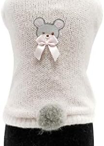 Trilly Tutti Brilli Astree Wool Sweater with Thermal Application and Pompon with Brooch, 2X-Small, Pink