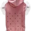 Trilly tutti Brilli Tatiana T-Shirt with Swarovski and Hoodie for Dogs, X-Small, Pink