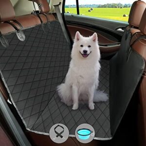URAQT Dog Car Seat Cover for Dogs, Waterproof Dog Blanket Car Seat, Dogs Hammock for Cars, Trucks, and SUVs, Anti-Slip Car Seat Cover Dog Back Seat, Comes with a Pet Seat Belt and Heavy Pet Bowl