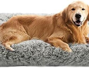 WINDRACING Dog Bed Mat Crate Pet Bed Mat Kennel Pad Soft Plush Washable Dog Cage Bed Comfortable Faux Fur Dog Bed
