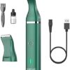 oneisall Dog Clippers with Double Blades,Cordless Small Pet Hair Grooming Trimmer,Low Noise for Trimming Dog's Hair Around Paws, Eyes, Ears, Face, Rump (Green)
