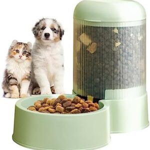 Mikabila Pets Automatic Cat Feeder and Water Dispenser for Dogs, Cats, Cats, Dog Feeders, Travel Feeder for Small/Large 2.1 L