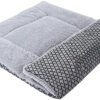 Vejaoo Dog Bed Mat Washable Cat Cushion Soft Premium Plush Dogs Mattress Sofa Dual Purpose Clearance for Small/Medium/Large Dog XZ014 (L (90 * 70CM), Short Plush Grey)