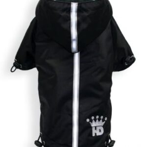 Hip Doggie HD 5PRBK BDXL BDXL Puppagonia Rain Parka Dog Rain Coat, Black