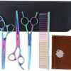 Aussel 7 Inch Professional Pet Dog Grooming Scissors Comb (1 Colorful Scissors Set)