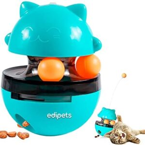 Edipets, Interactive Cat Toy Dispenser Ball Food for Small and Medium Pets Cats Have Fun Play Play Sport (Blue)