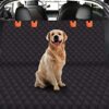 Dog Back Seat Cover Protector for Cars SUV and Trucks with Mesh Window, Scratchproof Nonslip and Waterproof Material,Black Orange