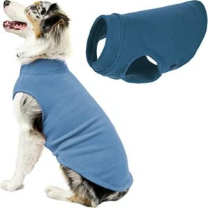 Gooby - Stretch Fleece Vest, Pullover Fleece Vest Jacket Sweater for Dogs, Steel Blue, 6X-Large