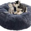 YBBT Dog Basket Round Cat Basket Fluffy Pet Bed Cushion Soft and Comfortable, Warm, Waterproof, Non-Slip and Washable Dog Cushion Suitable for Cats, Dogs