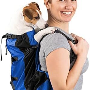 Galatée Dog Carrier Backpack, Portable Adjustable Dog Backpack, Ventilated Pet Carrier Backpack, Pet Backpack for Hiking, Outdoors, Hiking, Mountaineering, Travel (L, Blue)