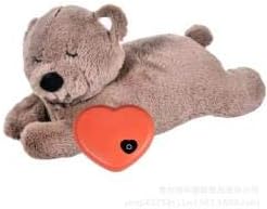 E-More Puppy Toy with Heartbeat, Puppies Separation Anxiety Dog Toy Soft Plush Sleeping Buddy Behavioral Aid Toy Puppy Heart Beat Toy for Puppies Dog Pet, Bear Shape