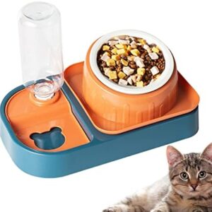 3-in-1 Cat Bowl, Dog Bowl, 15° Tilting with Automatic Water Bottle, and Non-Slip Feeding Bowl for Cat, Puppy, Food and Water