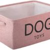 Canvas Dog Toy Basket Basket for Dogs Toy Storage - 40cms (16in) x 30cms (12in) x 20cms (8in) -Pink