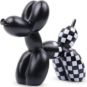 KUAHAI Balloon Dog Decoration Statues, Animal Art Home Dog Sculpture Living Room Home Decor Toy Dog Statue (Black)