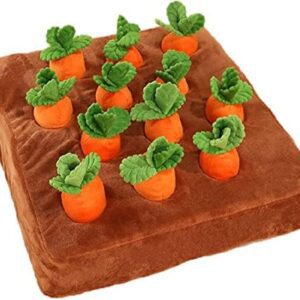 KOMUNJ Intelligence Toy for Dogs, Interactive Toy, Plush Carrot, Sniffing Rug, Chew and Children's Toy, Stress Relief, Pet Puzzle Game