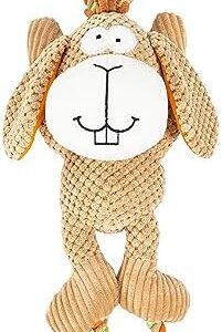 EDUPET 06008AA Dog Toy Bunny Plush with Rope, squeaking