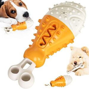 Fellmeister® 3-in-1 Dental Chew Toy for Dogs with Cooling Function and Food Compartment for Dental Care and Oral Hygiene, Dog Club in Colour: (Orange)