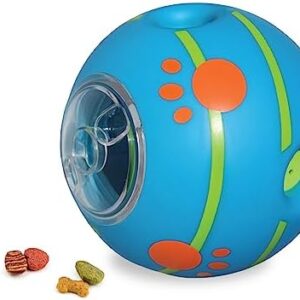 WOBBLE WAG GIGGLE Friandises Dog Sound Ball with Treat Dispenser - Fun Sounds When The Toy is Rolled or Shaken - Ideal for All Dogs