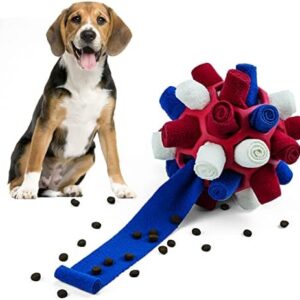 Larimuer Snuffle Ball for Dogs, Snuffle Rug Snuffle Toy, Interactive Dog Toy, Portable Pet Snuffle Ball Toy for Small, Medium Dogs, Pet (Red, White, Blue)