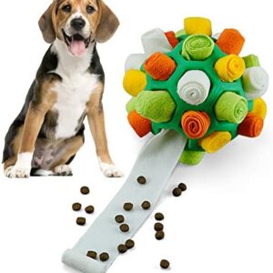 Larimuer Sniffing Ball for Dogs, Sniffing Rug, Sniffing Toy, Interactive Dog Toy, Portable Pet Snuffle Ball Toy for Small Medium Dogs, Pets (Green and Orange)